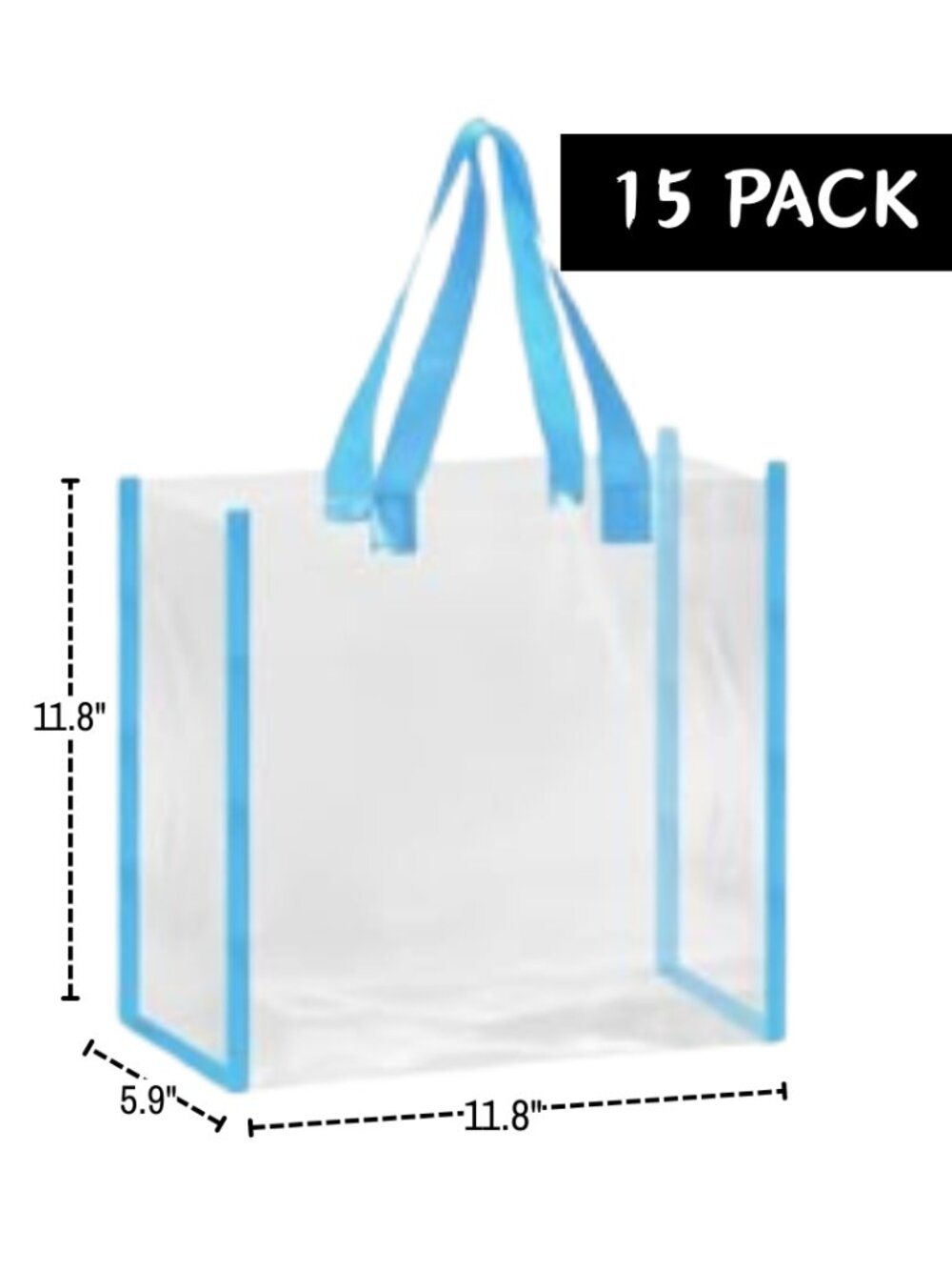 Clear Plastic Tote - Blue | 15 Pack